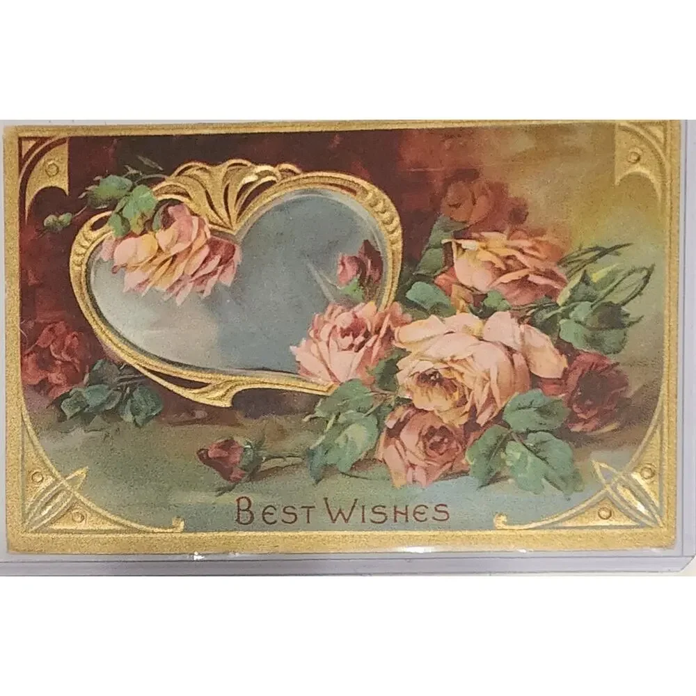 Lot Of Four Vintage Antique Embossed Postcards Flowers